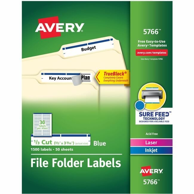 Avery Products Corporation Label Fldr Perm Lsr/Inkj Be AVE5766